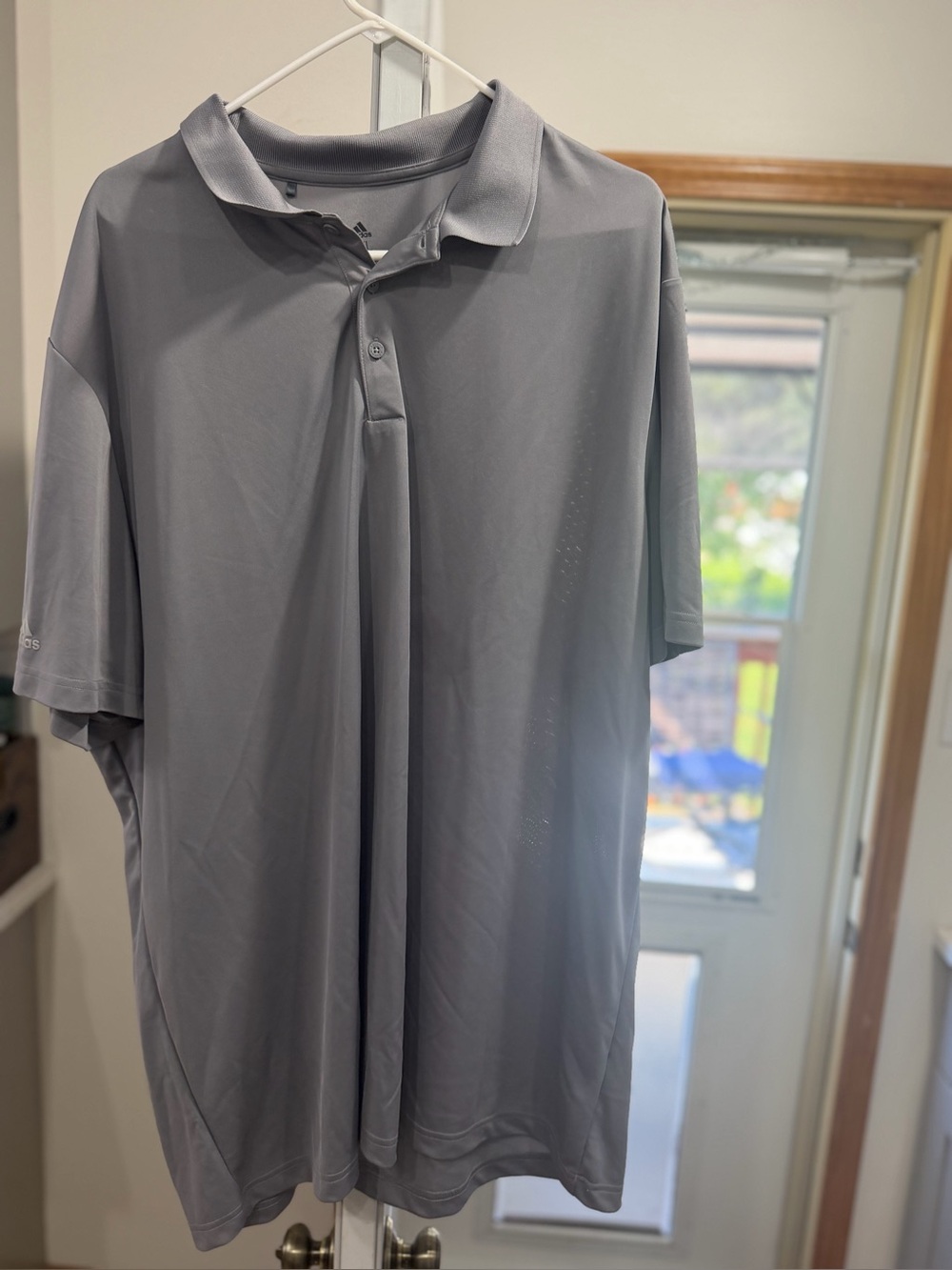 adidas Men's Light Gray Polo Shirt